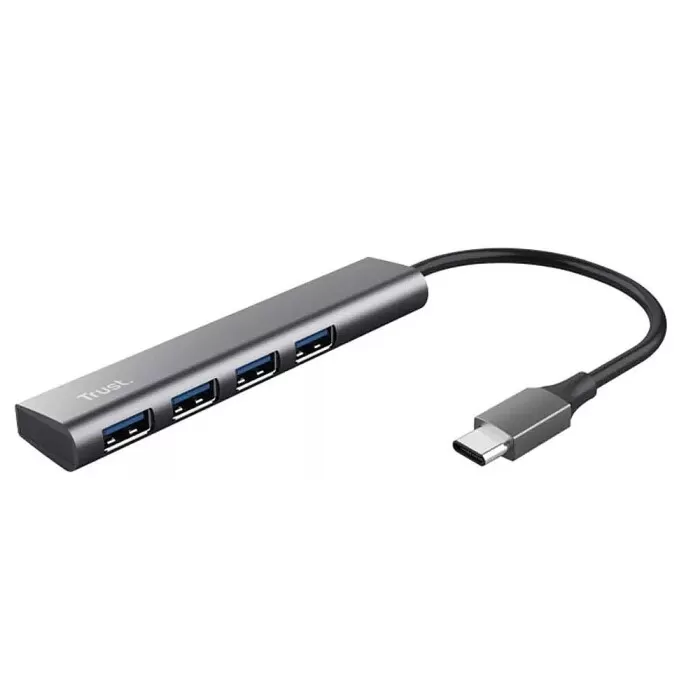 Hub Usb Com 4 Portas 3.2 Saída Com Tipo C Cinza Halyx Trust
