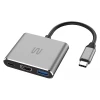 Hub Usb Tipo C 3 Em 1 + Hdmi E Usb 3.0 Ac446 Multi Cinza