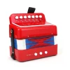 Instrumento Sanfona Infantil Acordeon Com 7 Teclas Vermelho Instrumento Sanfona Infantil Acordeon Com 7 Teclas Vermelho