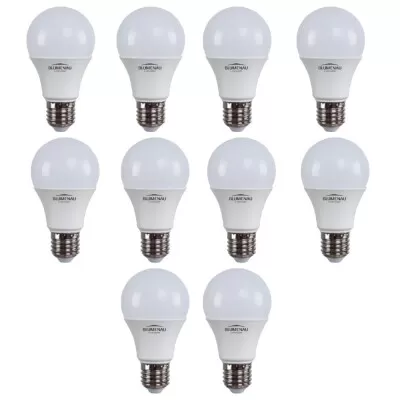 Kit 10 Lâmpada Led A60 9W 6500K E27 Blumenau Novo