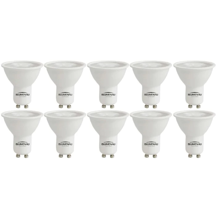 Kit 10 Lâmpada Led MR16 GU10 Bivolt 3,5W 4000K Luz neutra