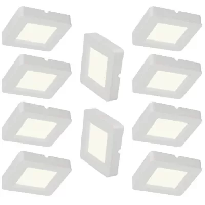 Kit 10 Luminária Cabinet Quadrada 2W 6500K Branca Blumenau