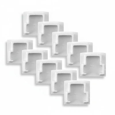 Kit 10 Tampas Perfil Line 17Mm Sobrepor Branco
