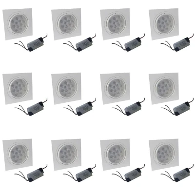 Kit 12 Spot Embutir Quadrado 12W 6500K 12 Led Splq12W Novo