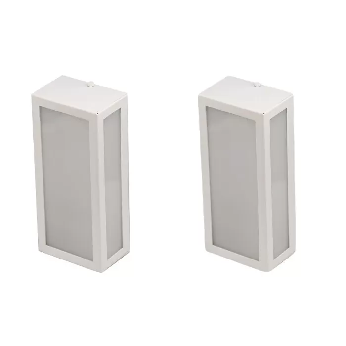 Kit 2 Arandela Stuttgart Retangular Branco Germany Bivolt
