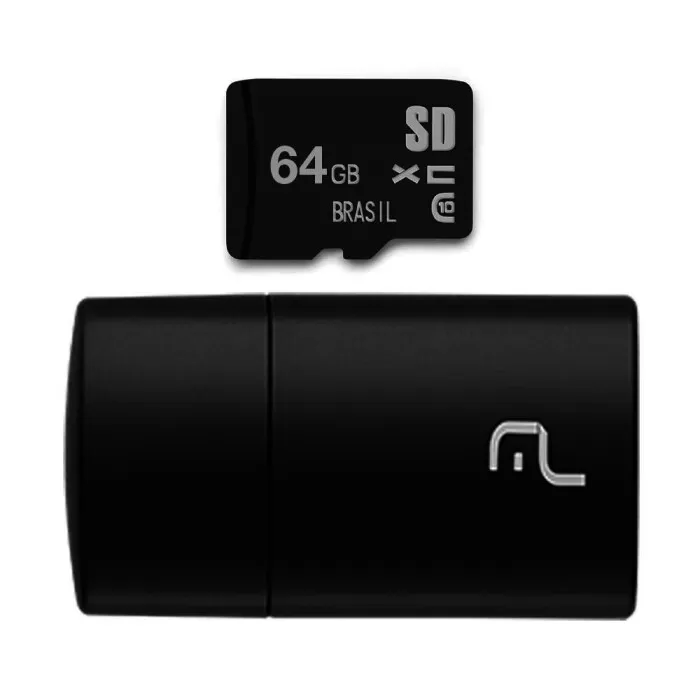 Kit 2 Em 1 Pendrive Com Leitor + Micro Sd 64Gb