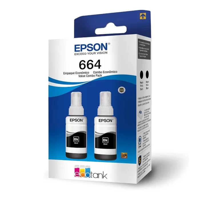 Kit 2 Garrafas Compatível Com Epson T664 Pretas Novo