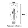 Kit 2 Lâmpada Led Filamento ST64 6W 2200k branco-quente