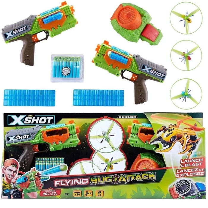 Kit 2 Lançadores Bug Attack + Lançador de Inseto + 24 Dardos Kit 2 Lançadores Bug Attack + Lançador de Inseto + 24 Dardos