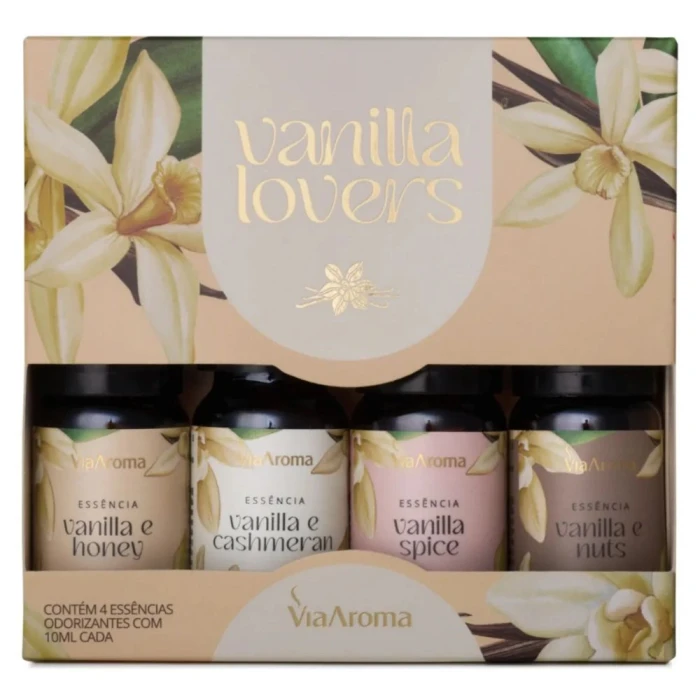 Kit 4 Essencias Aromatizante Vanilla Lovers Aroma Intensos