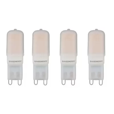 Kit 4 Lâmpada Led G9 E27 2W 6500K 220V Save Energy