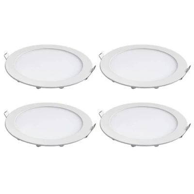 Kit 4 Painel Led Redondo De Embutir 24w 6500k Branco Frio
