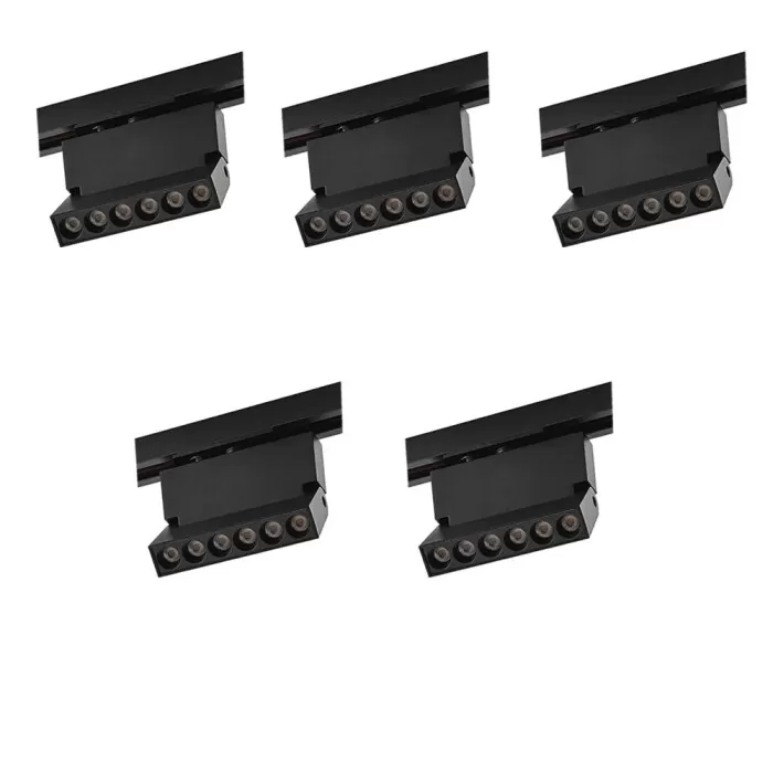 Kit 5 Projetor Led Duli Bivolt Nordecor 6W 4000K Preto Novo