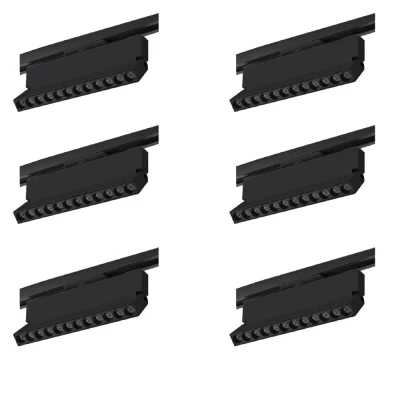 Kit 6 Projetor Led Para Trilho Nordecor Preto 12W 3000K