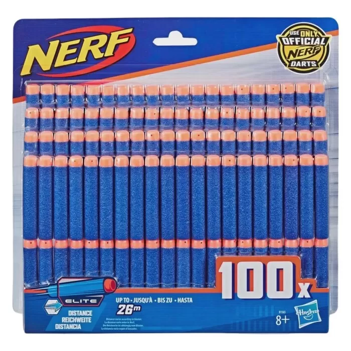 Kit Com 100 Dardos Elite Azul Nerf Novo Kit Com 100 Dardos Elite Azul Nerf Novo