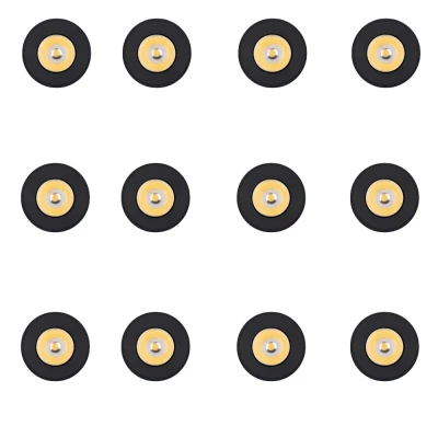 Kit Com 12 Mini Spot Led Redondo 3w Preto 3000k Nordecor