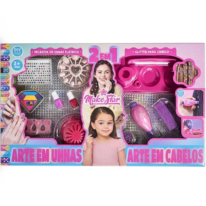 Kit Manicure Com Seca Unha Infantil Unitoys 3567 Completo