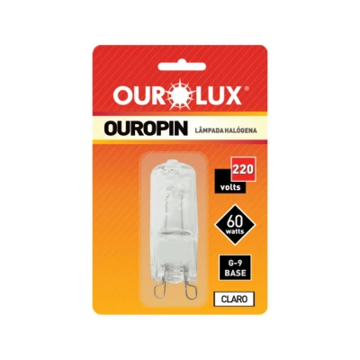 Lâmpada Halógena Ouropin 220V 60W 2800K G9 Ourolux