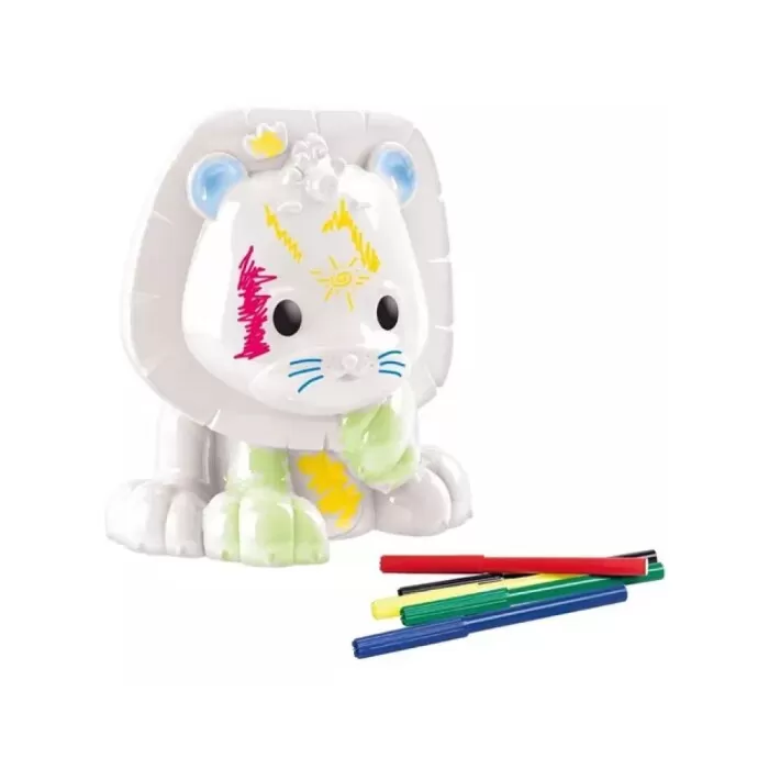 Leãozinho Joy Pintura Com Caneta 6 Cores Samba Toys Novo Leãozinho Joy Pintura Com Caneta 6 Cores Samba Toys Novo