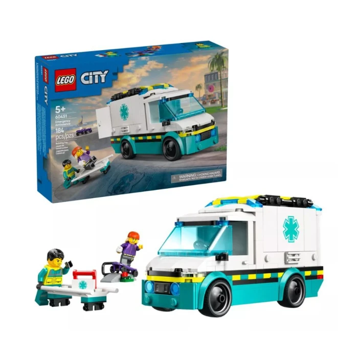 Lego City: Ambulância De Emergência Branca 184 Peças 60451