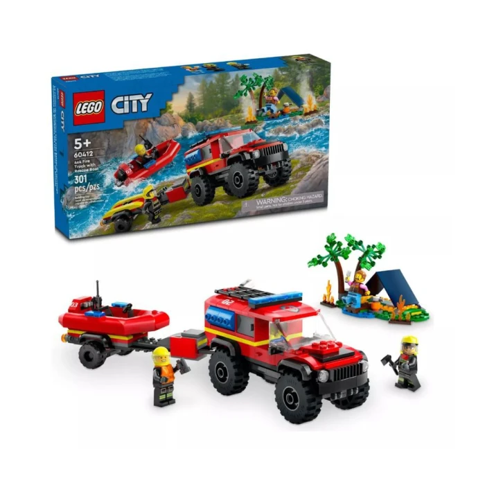 Lego City: Caminhão Dos Bombeiros Com Barco De Resgate 60412