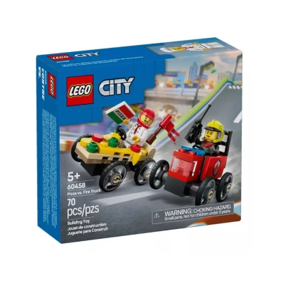 Lego City: Carro De Pizza Vs Caminhão De Bombeiro 60458