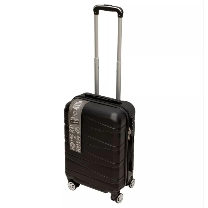 Mala De Viagem Com Rodas 10KG Preta Trava De Segurança Abs