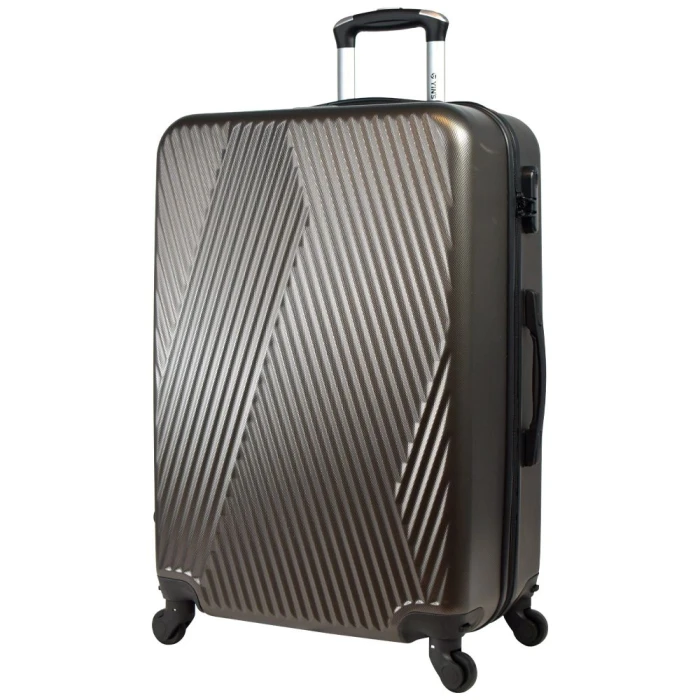 Mala De Viagem Com Rodas Em Abs Cor Champagne Lamour Média