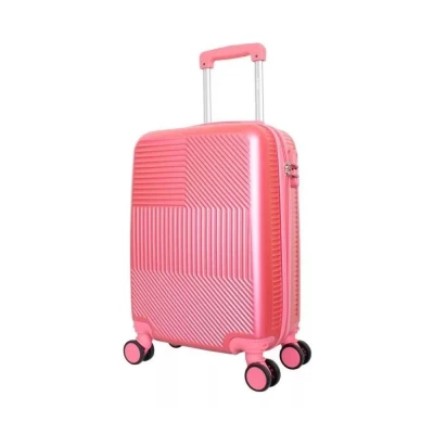 Mala De Viagem Fun Com Rodas Abs Rosa + Tsa Média Yins