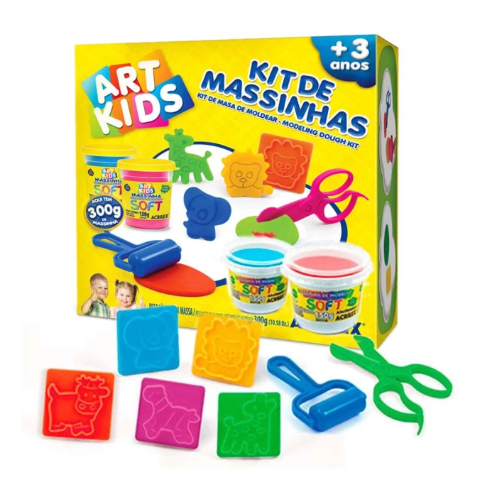 Massa Para Modelar Criativa Art Kids 300G com Acessorios Massa Para Modelar Criativa Art Kids 300G com Acessorios