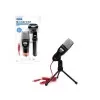 Microfone Condensador Com Tripé Preto P2 Mod KP-917 Knup