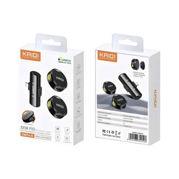 Microfone De Lapela Compacto Sem Fio Lightning Par Kmf4-A