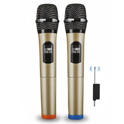 Microfone Profissional Sem Fio X-Cell Xc-Mic-W-17 Duplo UHF