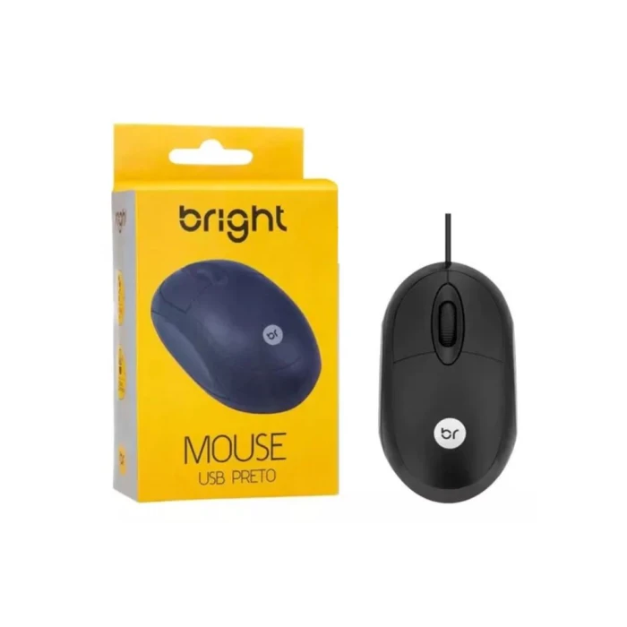 Mouse Com Fio Usb Preto 0106 Bright Novo