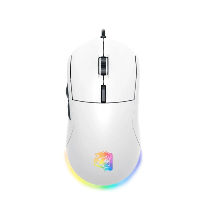 Mouse Gamer Ceres Pro RGB Branco Com Fio e Sensor Óptico