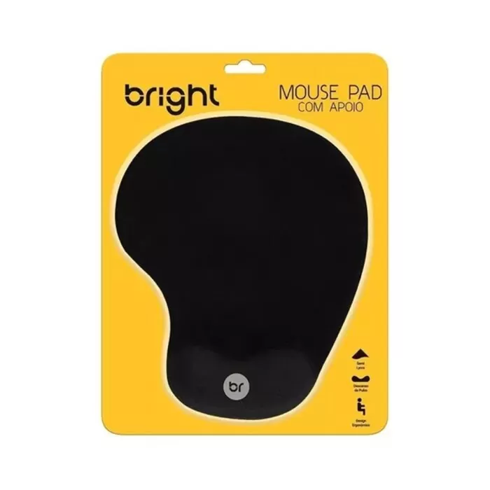 Mouse Pad Com Apoio Preto Bright Novo