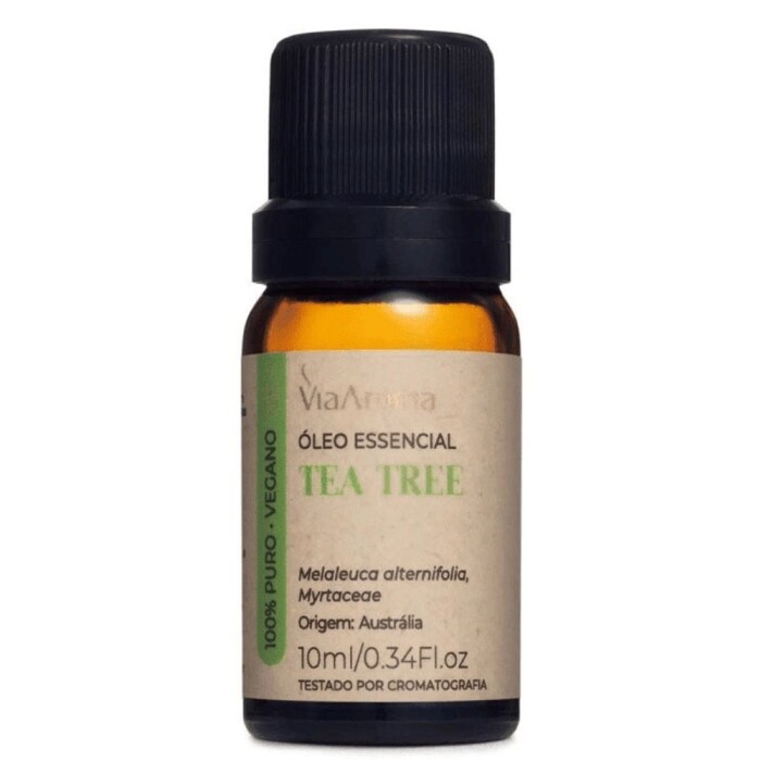 Óleo Essencial 10ml Tea Tree Melaleuca Via Aroma Puro Nova
