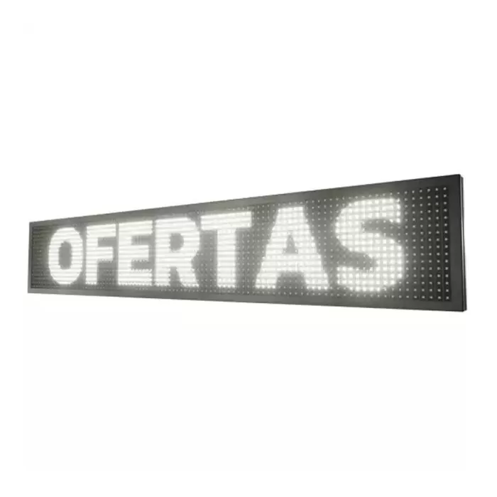 Painel De Led Letreiro Digital Branco 100X20Cm 23B Novo Painel De Led Letreiro Digital Branco 100X20Cm 23B Novo