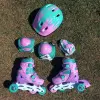 Patins Inline Kit Rosa Claro Tamanho 30-33 Ajustável Infantil