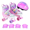 Patins Quadrado Kit Borboleta Rosa Ajustável 34-37 Unitoys