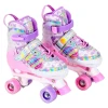 Patins Quadrado Kit Borboleta Rosa Ajustável 34-37 Unitoys
