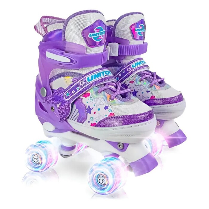 Patins Quadrado Sereia Lilás Tam 34-37 Infantil Unitoys