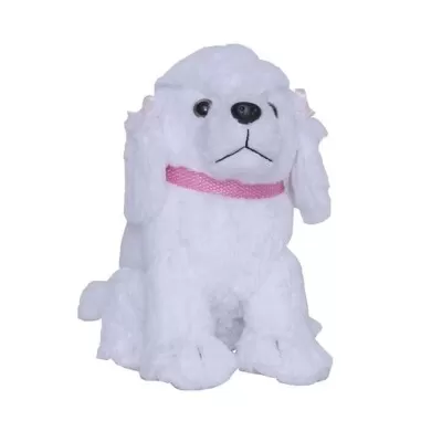 Pelúcia Cachorro Mini Poddle Branco 25 cm Lovelly Toys