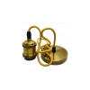 Pendente De Metal Com Canopla Dourada 1X E27 1 Metro