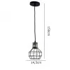 Pendente Gradeado Preto Para Uma Lâmpada E27 MBDecor Novo