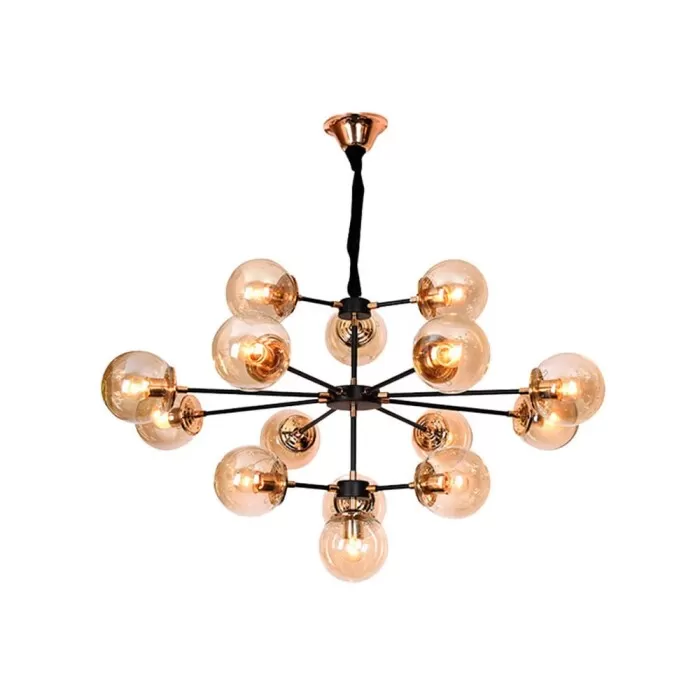 Pendente Led Jabuticaba Cor Preto e Âmbar 15XE27 Nordecor Pendente Led Jabuticaba Cor Preto e Âmbar 15XE27 Nordecor