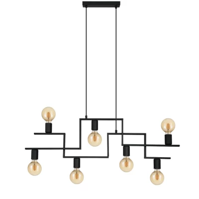 Pendente Candeeiro Fembard Preto 7X E27 Eglo Bivolt