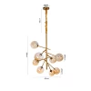 Pendente Nordico Jabuticaba Bronze Bivolt 8 Bocais G9