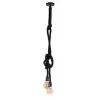Pendente Rustico De Corda Com 1,80M 2X E27 Preto Novo Pendente Rustico De Corda Com 1,80M 2X E27 Preto Novo
