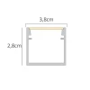 Perfil Sobrepor Largo Preto Com Difusor Branco 1M Para Fitas Perfil Sobrepor Largo Preto Com Difusor Branco 1M Para Fitas